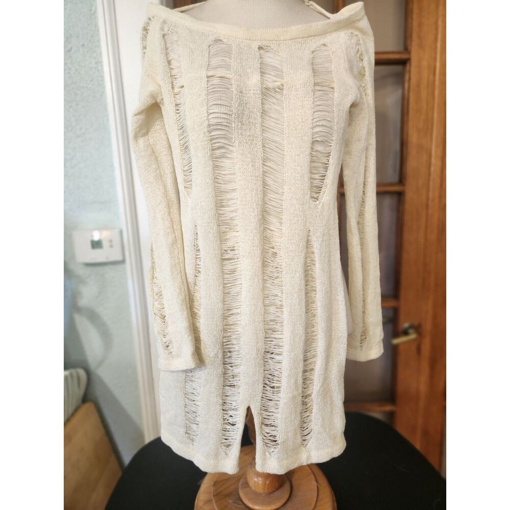 Women's Small, cream, backless shorts romper one piece